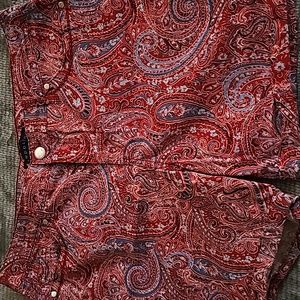 Bandolino women's sz 12 red paisley shorts
